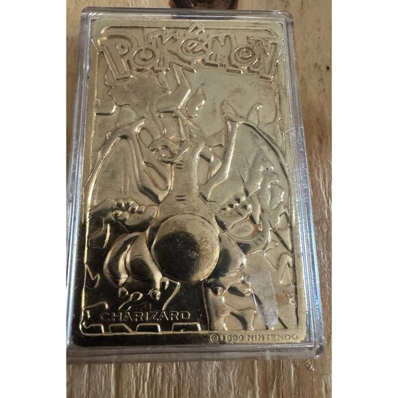23K Gold-Plated Mewtwo & Charizard Pokémon Promo Cards Limited Edition Set Used - Picture 9 of 9